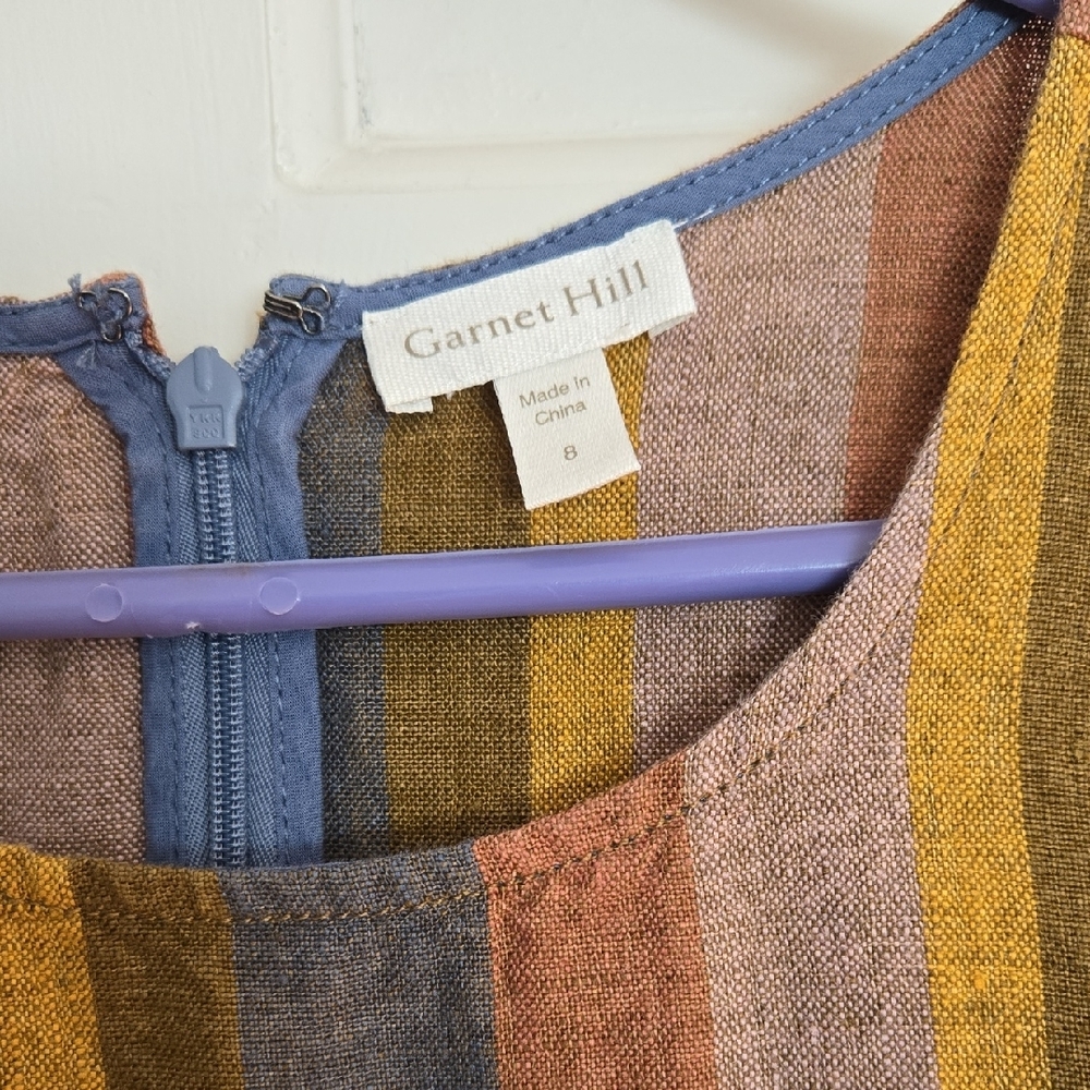 Garnet Hill Multicolor Striped Dress - Picture 3 of 9